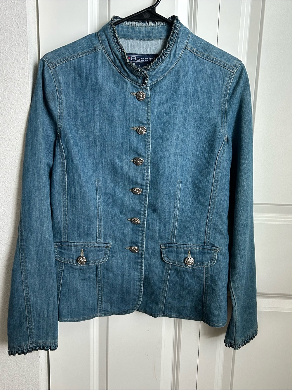 Baccini Women's Light Blue Denim Button Jacket
